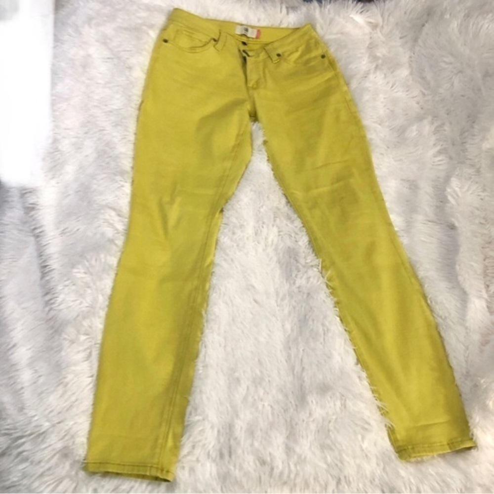 CAbi Jeans Curvy Skinny Citron Yellow Jeans sz 6 - Picture 6 of 7
